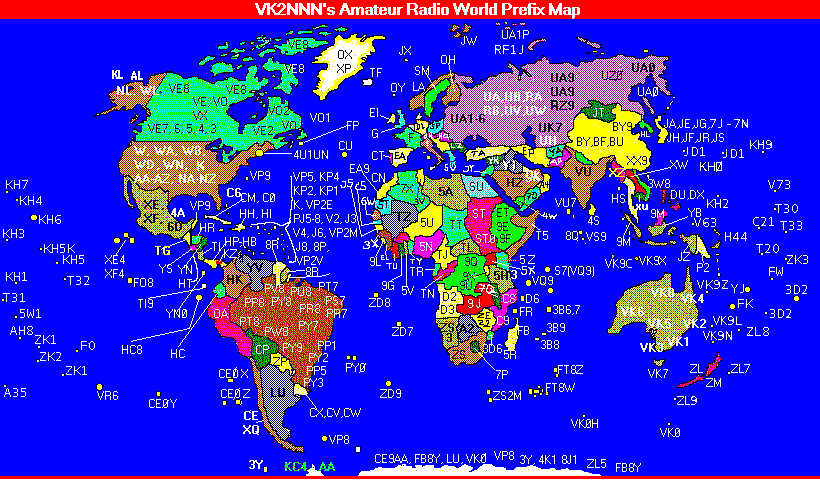 Карта Мира, Префиксы.